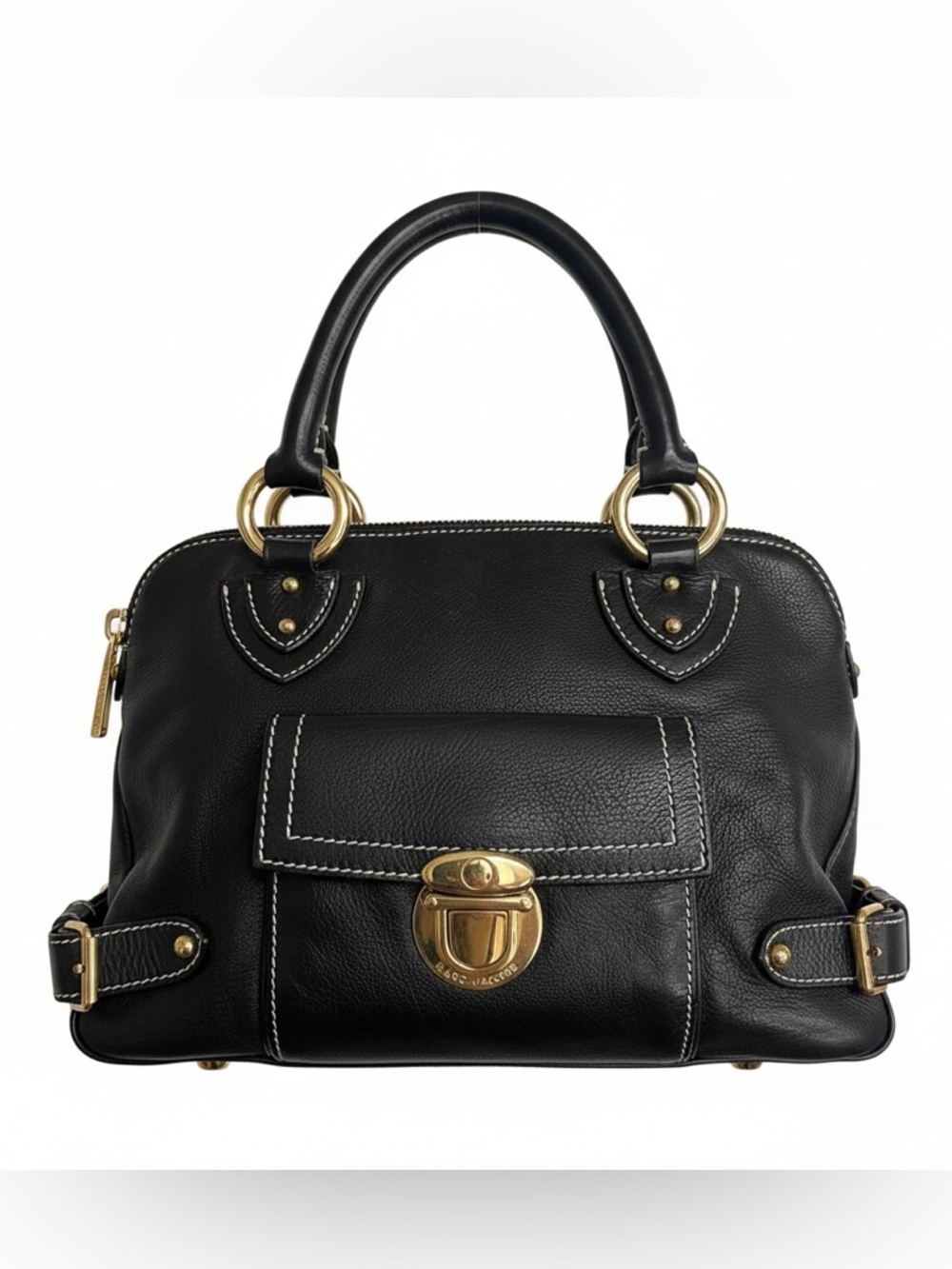 Marc Jacobs Black Venetia Calf Leather Satchel ✨